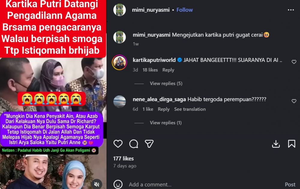 Geram dirumorkan cerai dengan Habib Usman Bin Yahya, Kartika Putri beberkan fakta rumah tangganya