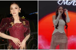 Tak kuasa tahan tangis haru, ini 9 momen Mahalini kembali manggung usai 1 tahun hiatus