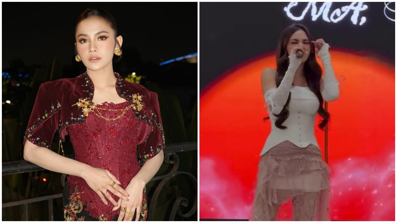 Tak kuasa tahan tangis haru, ini 9 momen Mahalini kembali manggung usai 1 tahun hiatus
