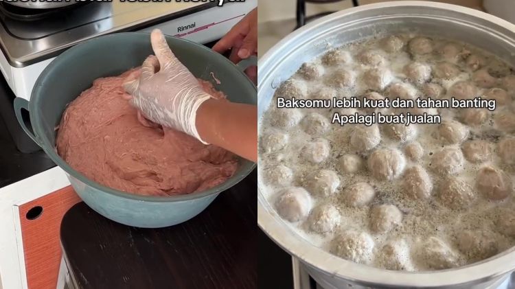 Ternyata nggak langsung dicetak, pedagang bakso ini bagikan trik agar adonan antipecah saat dimasak