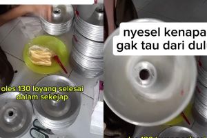 Lebih cepat dibandingkan pakai kuas, ini cara mengoleskan margarin ke loyang dalam jumlah banyak 