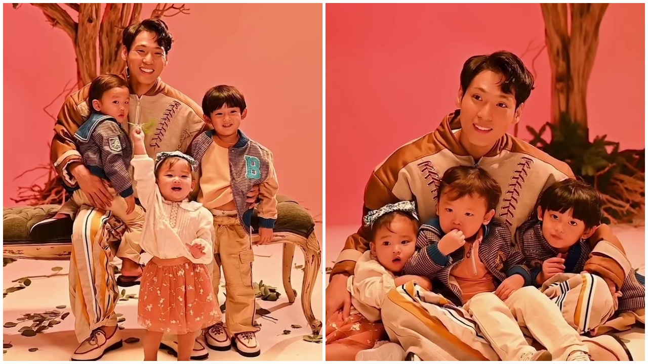 9 Potret Na Daehoon jalani photoshoot bareng ketiga anaknya tanpa Jule, vibesnya bak drakor