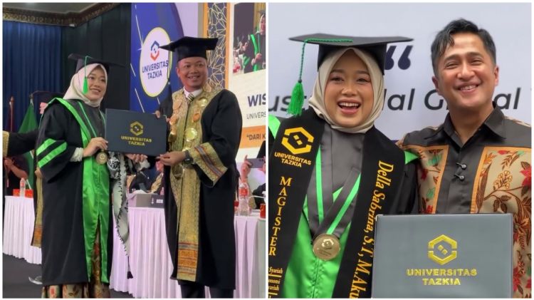 Diam-diam kuliah S-2 sambil urus anak, 9 potret Della Sabrina istri Irfan Hakim wisuda magister