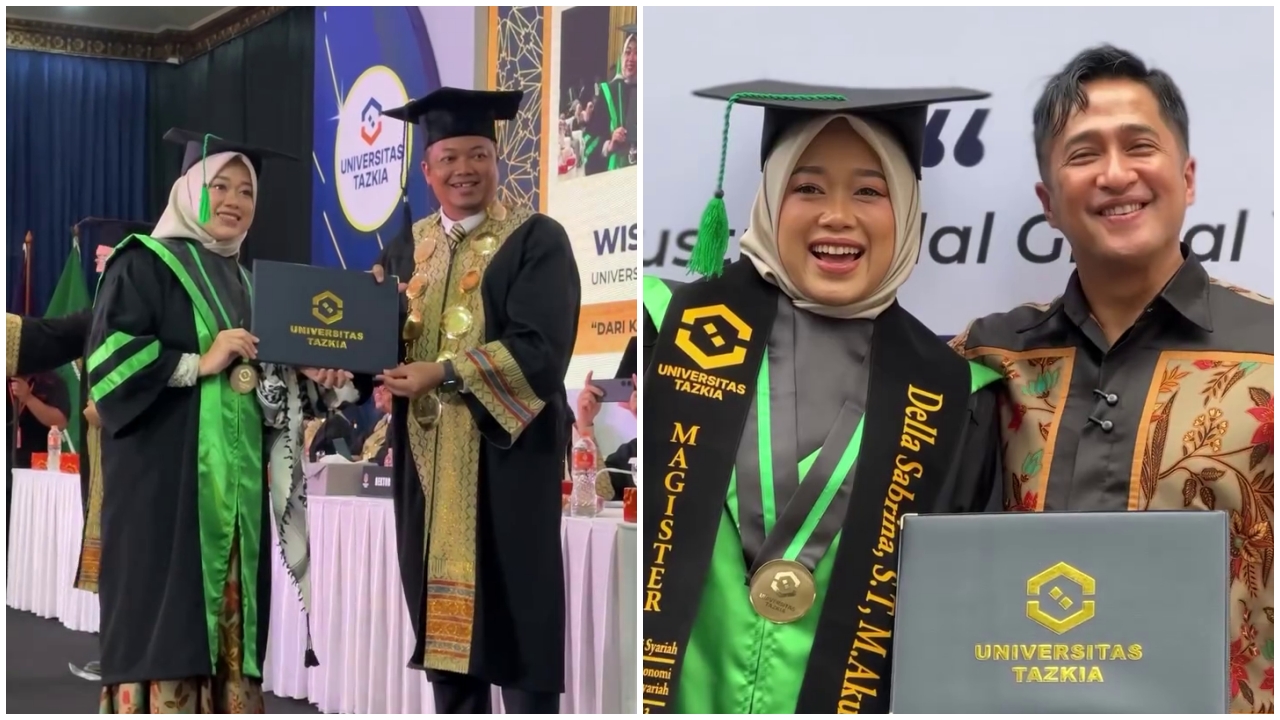 Diam-diam kuliah S-2 sambil urus anak, 9 potret Della Sabrina istri Irfan Hakim wisuda magister