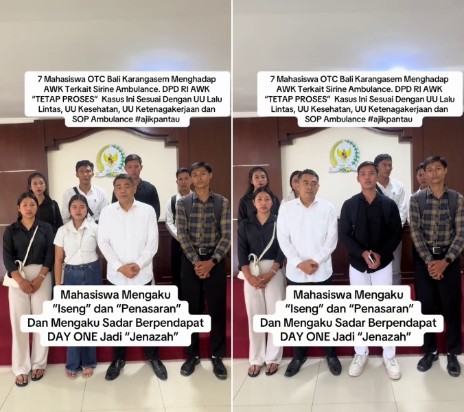 Viral aksi mahasiswa mainkan sirene ambulans buat konten, ini klarifikasi mereka, tetap diproses hukum