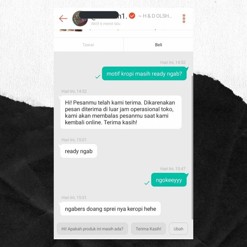 11 Chat lucu penjual online shop saat ditanya produk, jawabannya nyeleneh banget bikin pembeli emosi