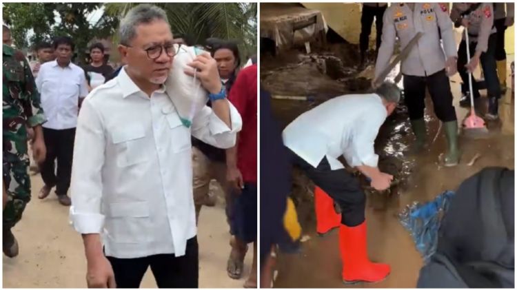Aksi Menko Zulkifli Hasan terjun langsung ke lokasi banjir di Padang, ikut bersihkan rumah warga