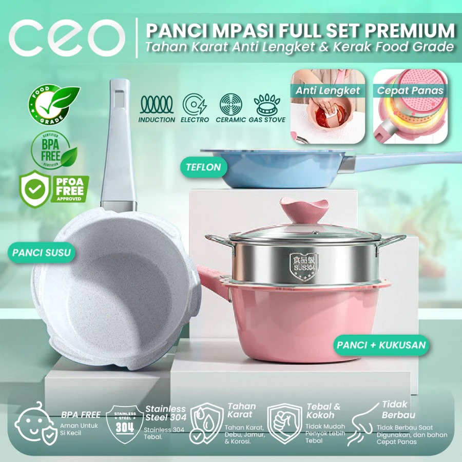 9 Panci MPASI food grade anti lengket di bawah Rp300 ribu, pilihan aman untuk menu harian si kecil