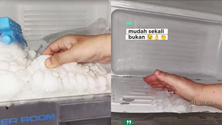 Cuma butuh 10 menit, bunga es di freezer langsung mudah dibersihkan tanpa tunggu mencair semalaman
