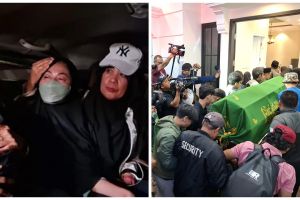 7 Potret jenazah Epy Kusnandar tiba di rumah duka, tangis Karina Ranau pecah hingga nyaris pingsan