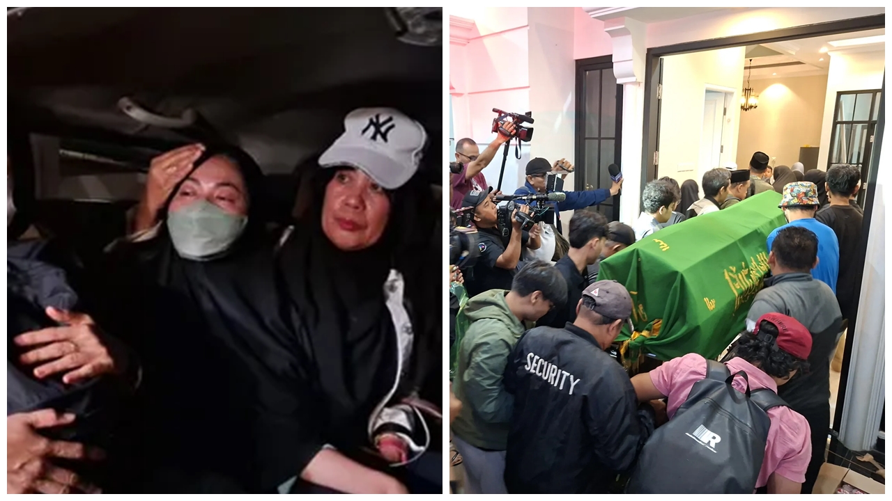 7 Potret jenazah Epy Kusnandar tiba di rumah duka, tangis Karina Ranau pecah hingga nyaris pingsan
