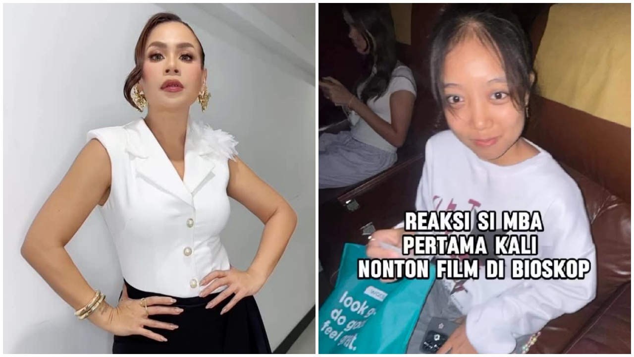 9 Potret Melaney Ricardo ajak ART perdana nonton ke bioskop, reaksi polos sang asisten bikin ngakak