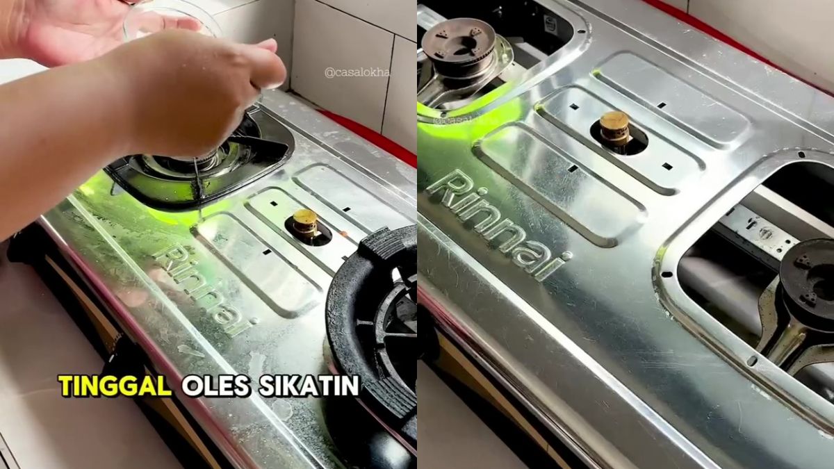Cara ampuh bersihkan kompor lengket berminyak cuma pakai pasta dari racikan 2 bahan dapur ini