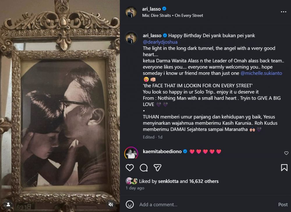 Sempat diisukan putus, Dearly Joshua dapat kejutan dari Ari Lasso saat ultah, komentar jadi sorotan