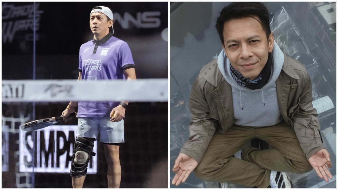 Alami cedera, Ariel Noah pakai penyangga di lutut saat main padel, beri penjelasan soal kondisinya