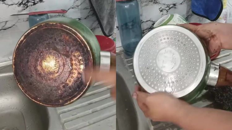 Tanpa sitrun, ini cara selamatkan pantat panci gosong menghitam biar jadi baru lagi dalam 10 menit