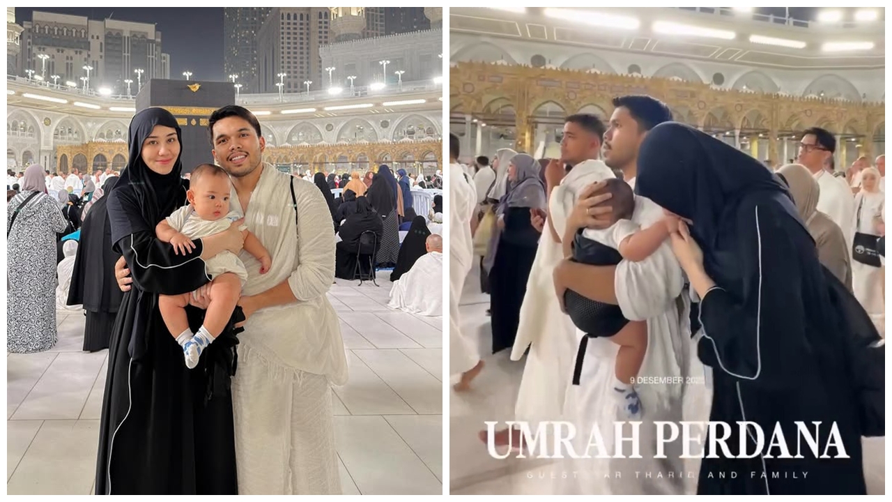 9 Potret Aaliyah Massaid dan Thariq Halilintar ajak baby Arash umrah bareng, kamar inapnya mewah pol
