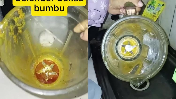 Tak perlu lagi susah payah disikat! Cara praktis cuci blender bekas bumbu ini ampuh bikin kesat