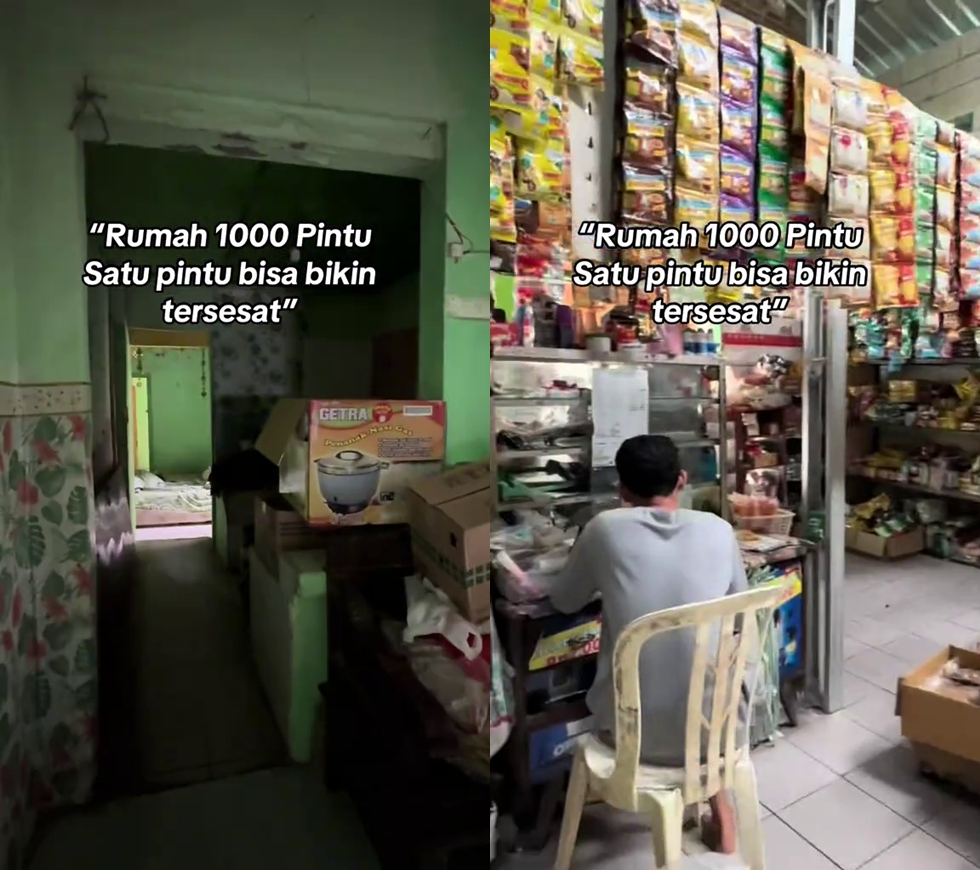 Penampakan rumah seribu pintu bikin auto bingung, masuk pintu depan tiba-tiba langsung masuk warung