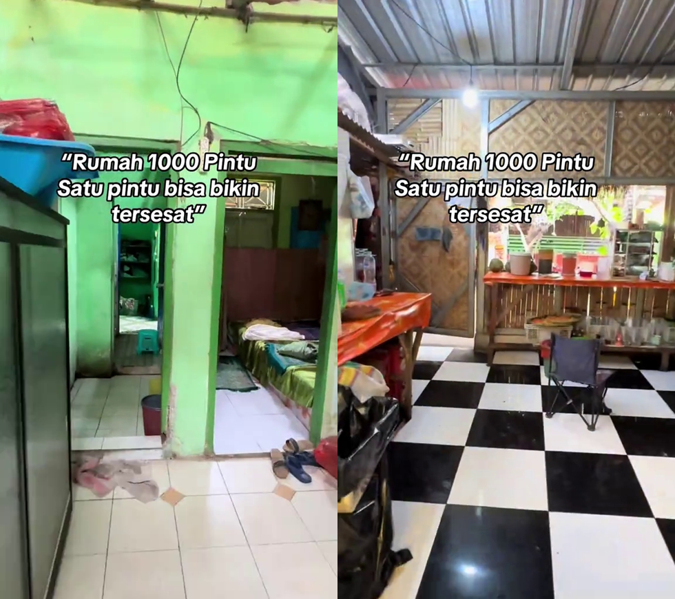 Penampakan rumah seribu pintu bikin auto bingung, masuk pintu depan tiba-tiba langsung masuk warung