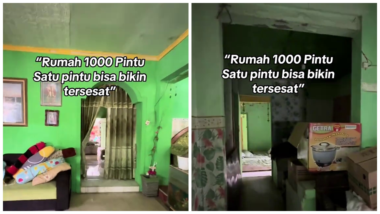 Penampakan rumah seribu pintu bikin auto bingung, masuk pintu depan tiba-tiba langsung masuk warung