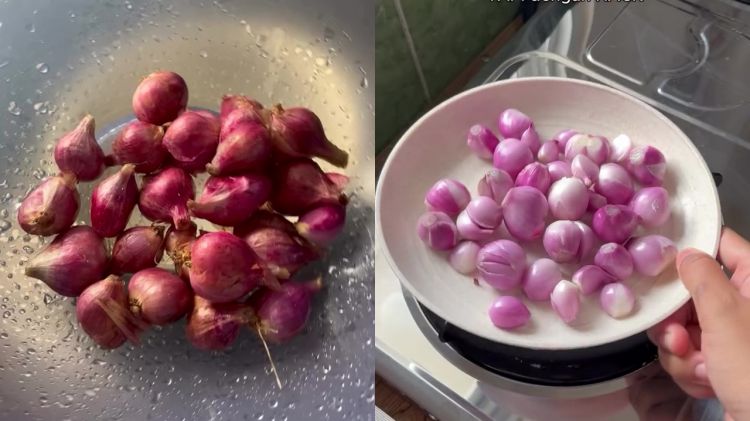 Cara cepat kupas bawang merah biar kulitnya nggak menempel, bikin lebih sat-set dan hemat tenaga