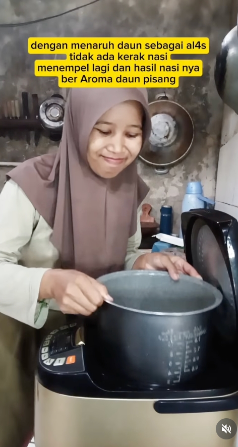 Trik receh tapi manjur: Alasi panci pakai daun ini, nasi matang sempurna tanpa lengket sedikit pun