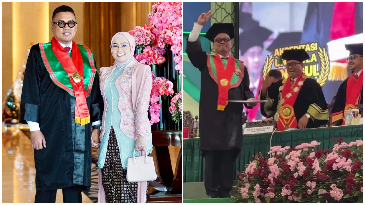 9 Potret Uya Kuya wisuda S2 di Unissula Semarang, topik tesis angkat tema penyebaran berita bohong