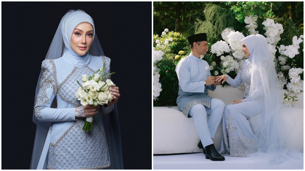 9 Potret pernikahan ketiga Erra Fazira eks Engku Emran, maharnya unik pohon emas 102 gram