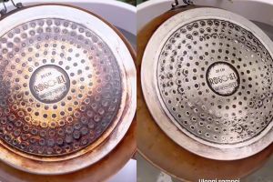 Modal 3 bahan dapur, ini cara bersihkan kerak membandel di pantat teflon biar mengilap seperti baru