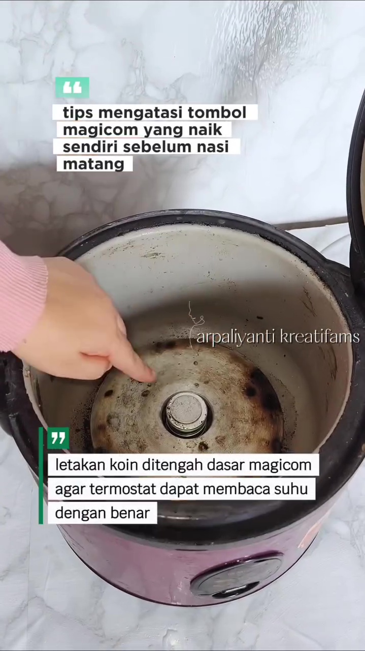 Tombol rice cooker sering naik sendiri saat nasi belum matang? Ini trik mengatasinya modal Rp0
