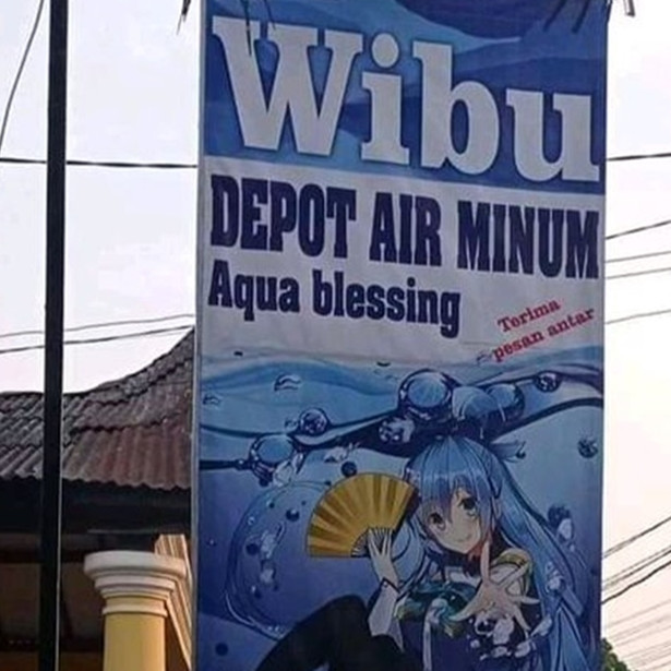 11 Spanduk dagangan bertema anime ini bikin wibu auto senyum lebar, dari Naruto sampai One Piece