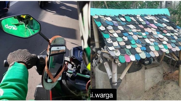 Dari penyangga HP sampai atap, 13 life hack sandal jepit ini kreatifnya keterlaluan