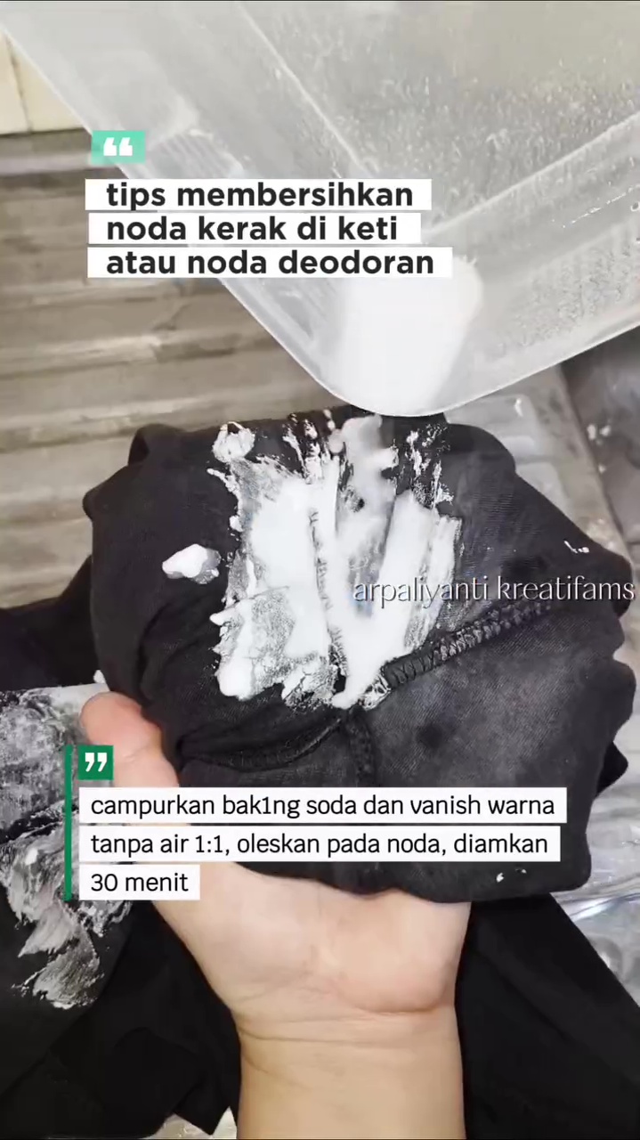 Ternyata baking soda bisa basmi noda deodoran di ketiak baju, begini cara ampuh menggunakannya
