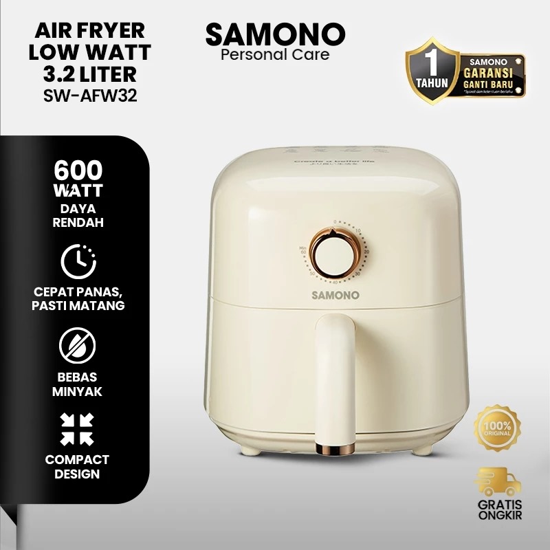 5 Air fryer SAMONO paling worth it di bawah Rp800 ribu, low watt dan hasil tetap renyah