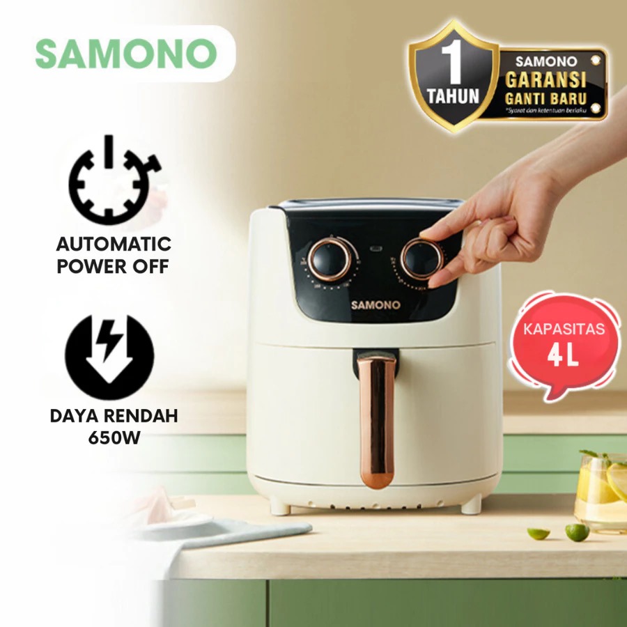 5 Air fryer SAMONO paling worth it di bawah Rp800 ribu, low watt dan hasil tetap renyah