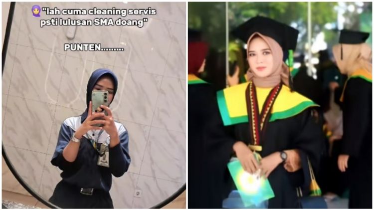 Dihina gegara kerja cuma cleaning service, wanita ini pamer pendidikannya bisa jadi sarjana pendidikan
