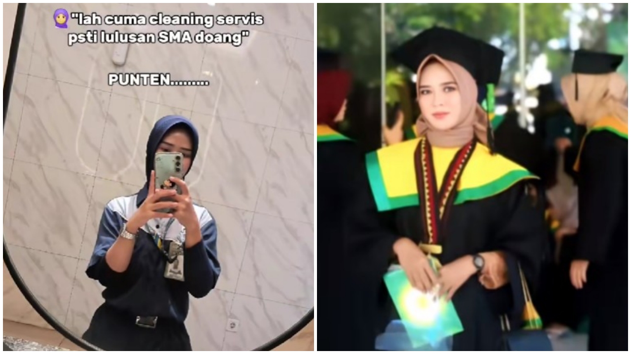 Dihina gegara kerja cuma cleaning service, wanita ini pamer pendidikannya bisa jadi sarjana pendidikan