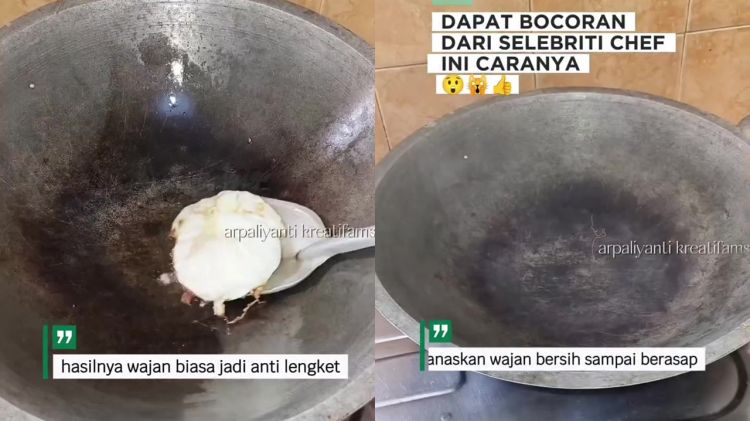 Cara baru seasoning wajan jadul biar antilengket, cuma butuh minyak goreng dan 1 bahan dapur ini