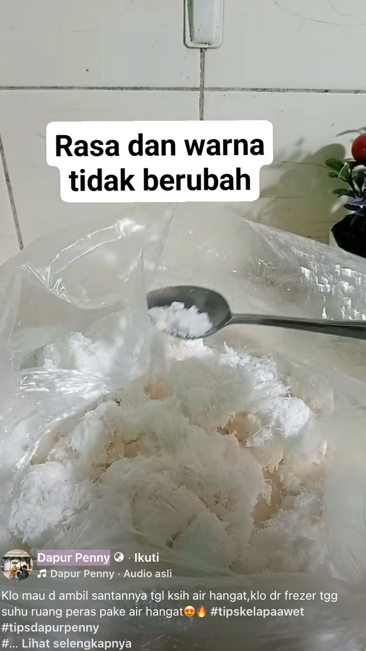 Life hack dapur: Cara simpan kelapa parut awet 24 jam hingga 1 bulan