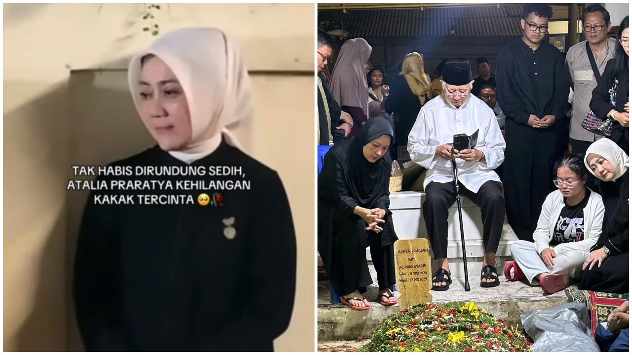 Berduka di tengah perceraiannya, 9 potret ketegaran Atalia Praratya layat sang kakak
