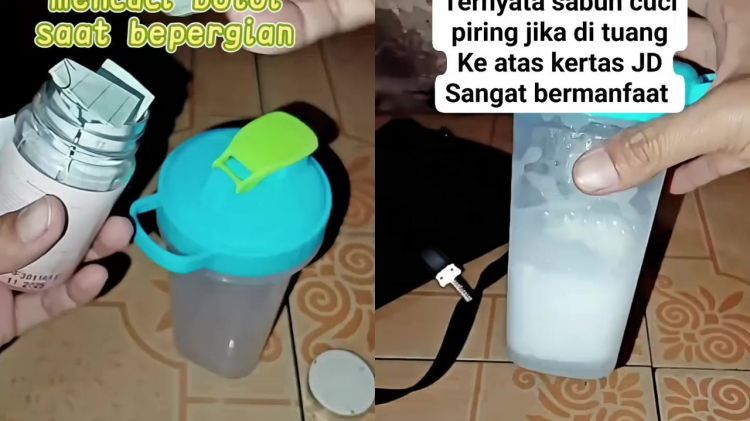 Tak perlu bawa stok sabun di botol, wanita ini bagikan trik praktis cuci perabot dapur saat bepergian