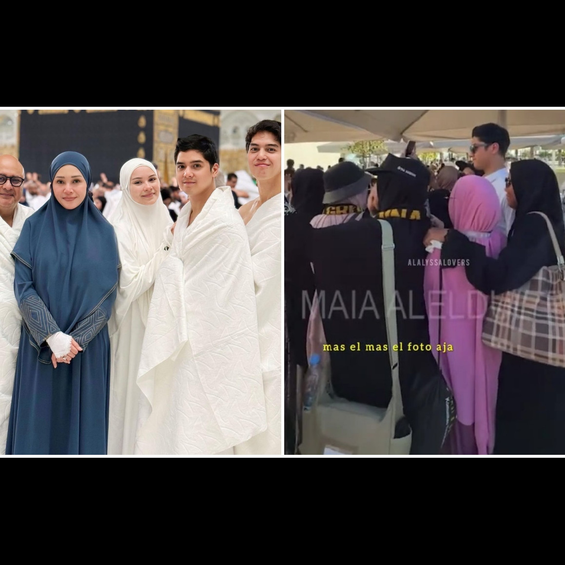 7 Potret emak-emak heboh minta foto Al Ghazali saat umrah, sikap El Rumi bikin ngakak