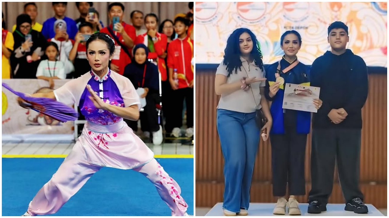 Jadi atlet di usia 50 tahun, ini 9 potret Krisdayanti kembali raih emas di kejurnas wushu