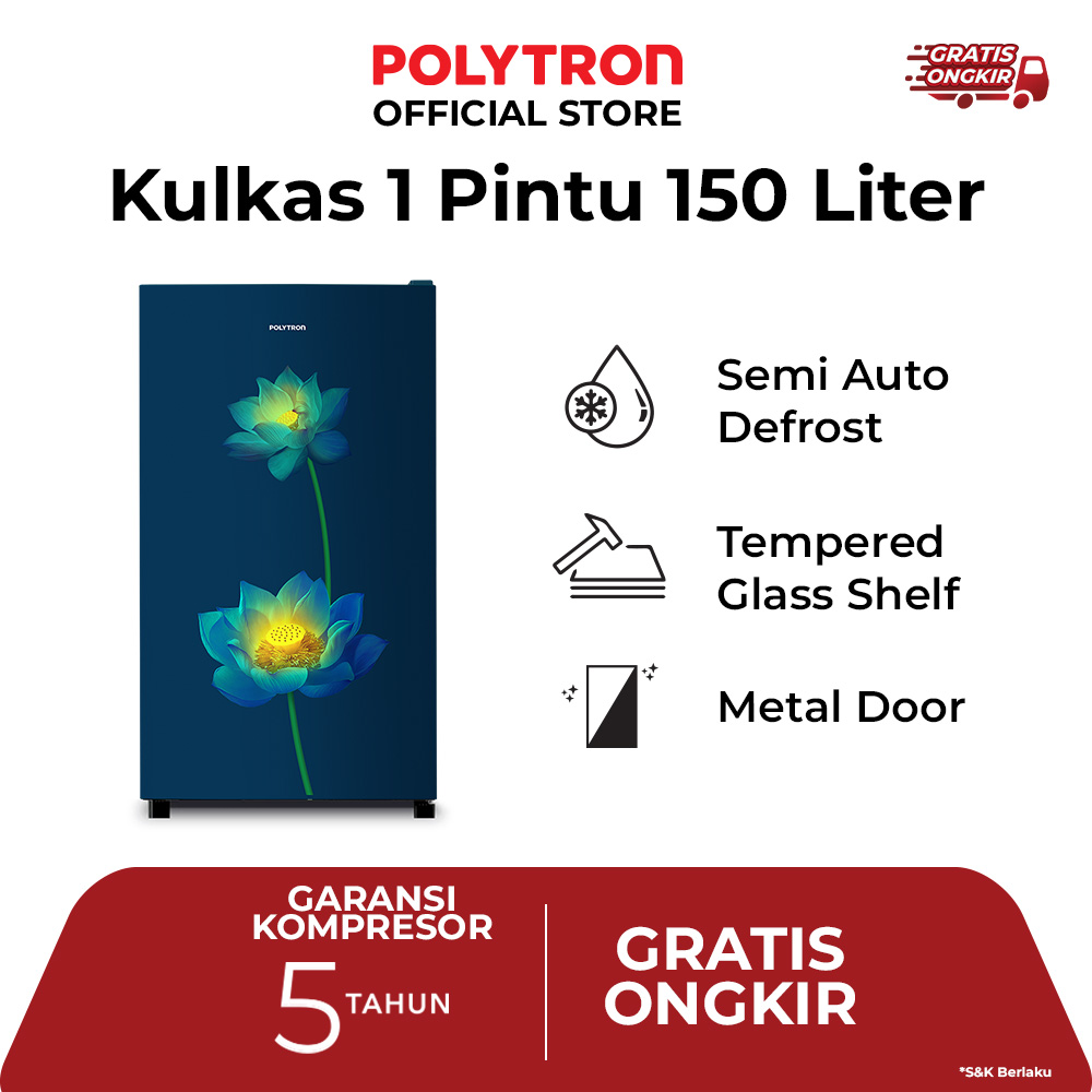 9 Rekomendasi kulkas Polytron 1 pintu dengan fitur semi auto defrost dan metal door budget Rp2,5 juta