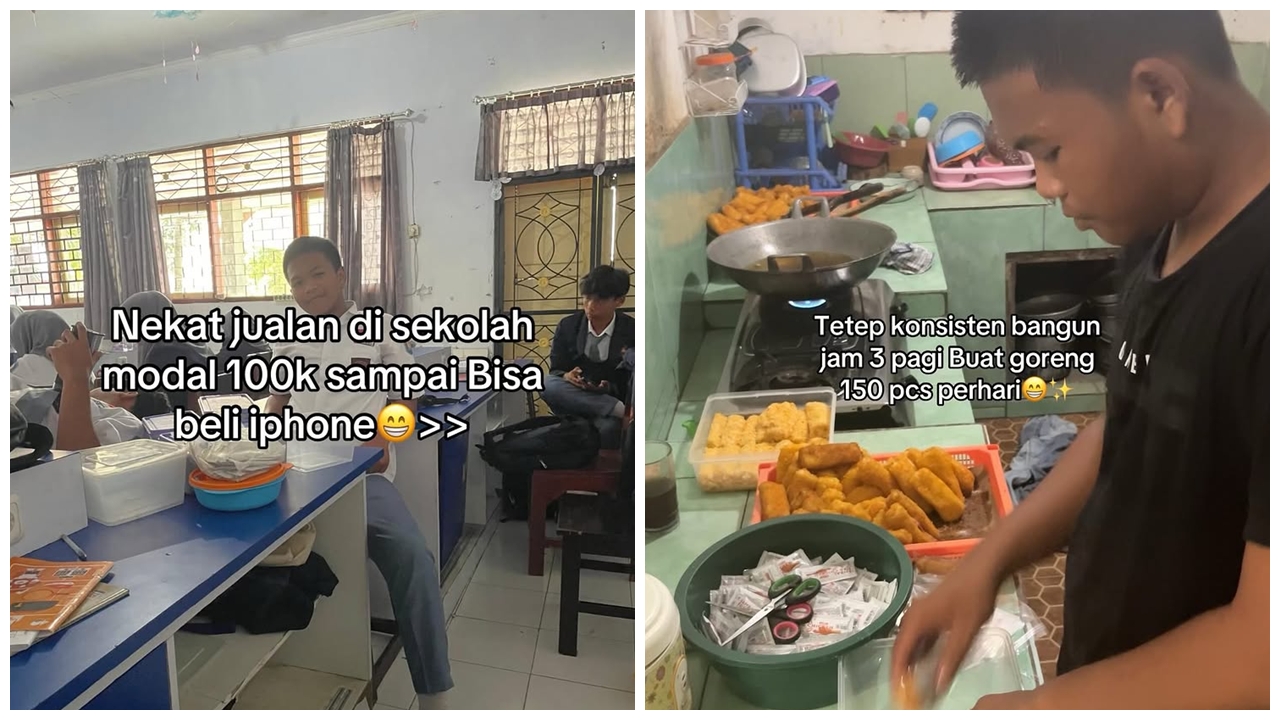 Demi bisa beli iPhone dengan usaha sendiri, siswa ini rela bangun jam 3 pagi masak buat jualan risol