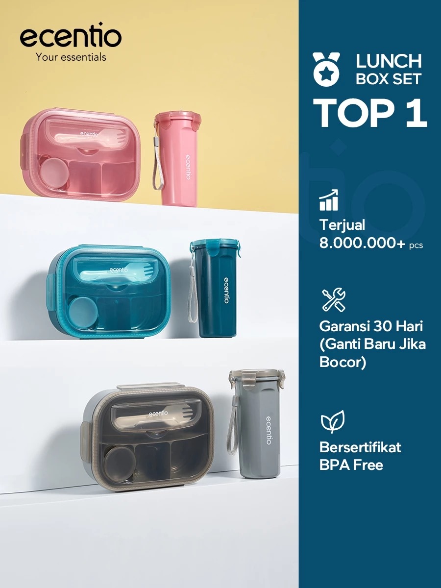 9 Kotak makan Ecentio favorit di bawah Rp200 ribu, praktis buat bekal harian