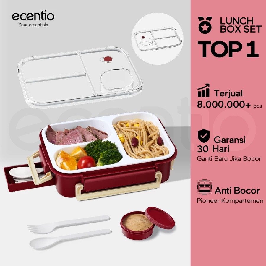 9 Kotak makan Ecentio favorit di bawah Rp200 ribu, praktis buat bekal harian