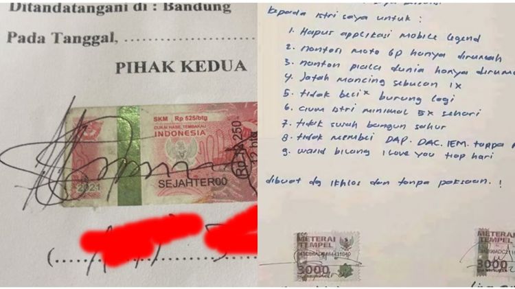 6 Surat perjanjian bermeterai paling nyeleneh, isinya tak terduga dan bikin senyum sendiri