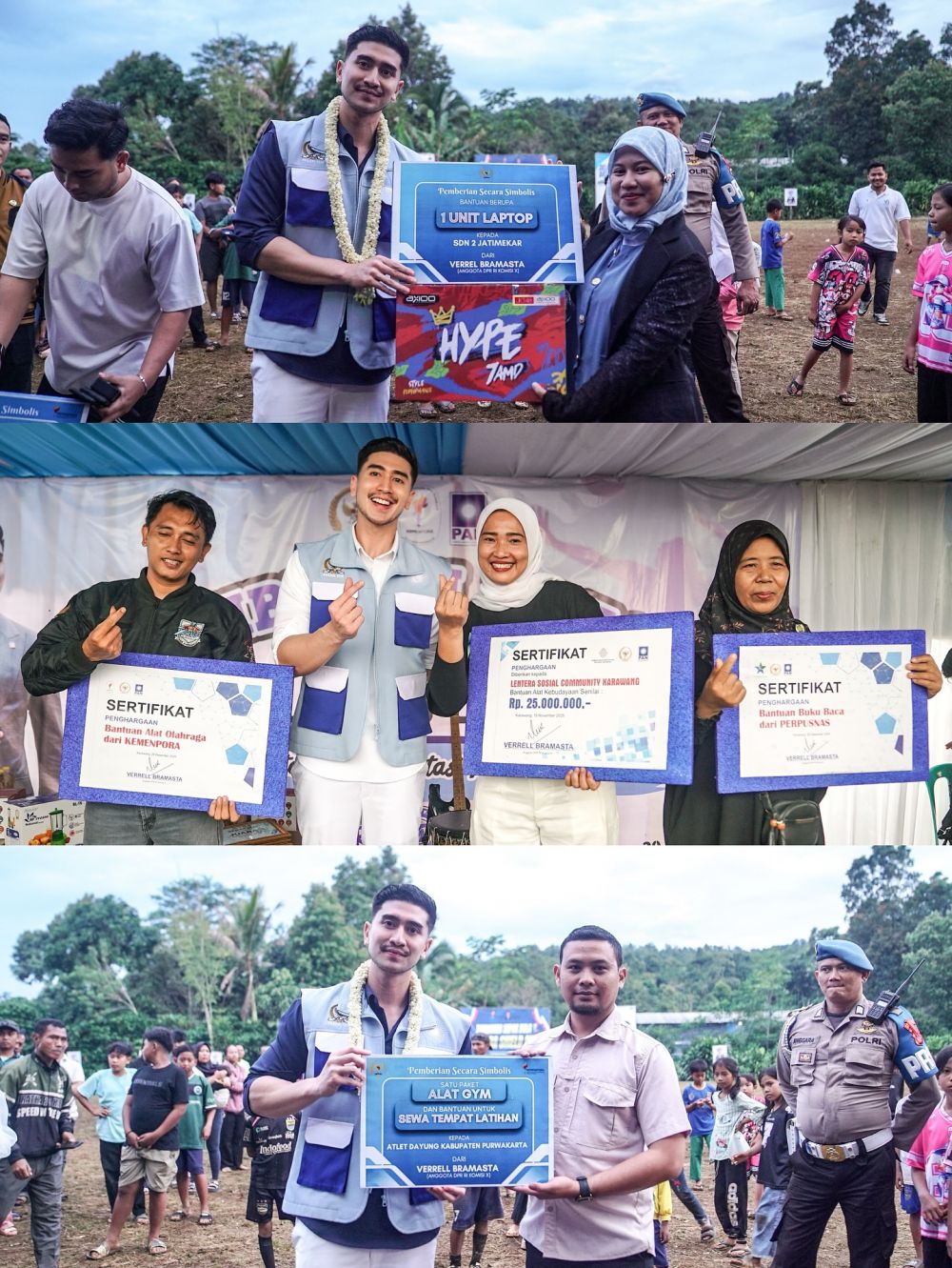 9 Potret Verrell Bramasta saat kunjungan kerja ini bikin salfok, pamer pakai rompi 'anti galau'